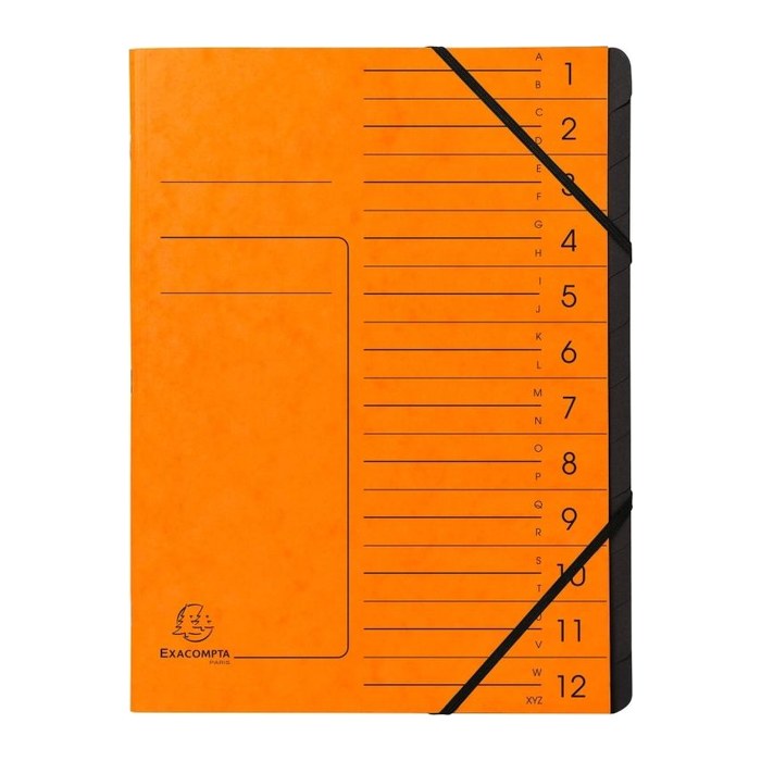 Exacompta Ordnungsmappe 12 Fächer orange, 1 St.