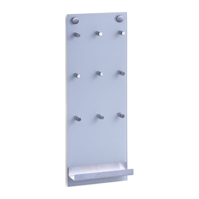 Zeller Schlüsselbrett silber mit 9 Haken, 15,0 x 6,0 x 40,0 cm, 1 St.