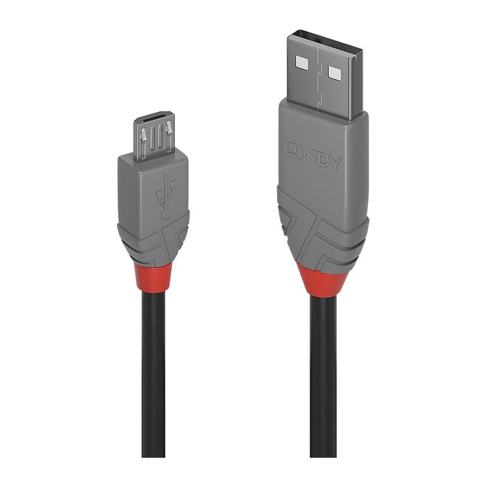 LINDY USB 2.0 Kabel Typ A/Micro-B Anthra Line M/M 0.2m