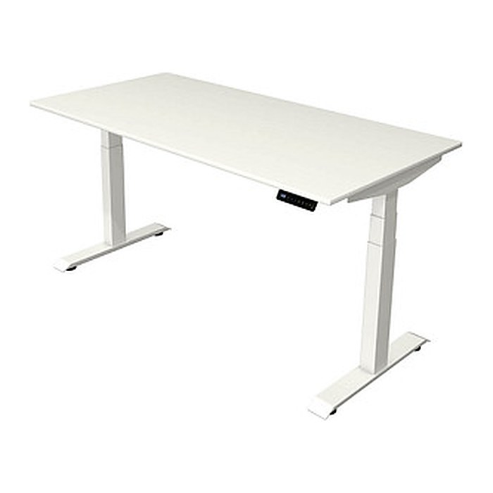 Kerkmann Move 4 elektrisch höhenverstellbarer Schreibtisch weiß rechteckig, T-Fuß-Gestell weiß 160,0 x 80,0 cm