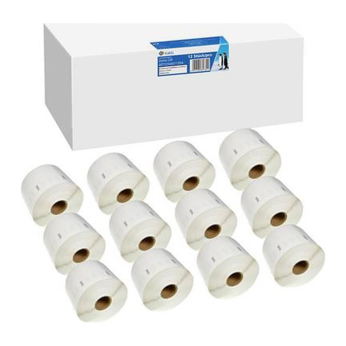 G&G Etikettenrollen für Etikettendrucker ersetzt DYMO 11354/S0722540 weiß, 32,0 x 57,0 mm, 12 x 1000 Etiketten