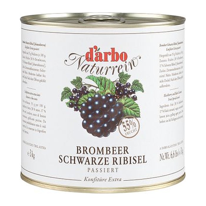 d’arbo  Brombeere-schwarze Johannisbeere passiert Fruchtaufstrich, 3,0 kg