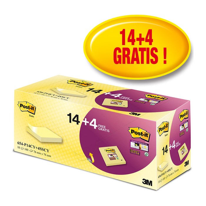 Post-it® Haftnotizen gelb, 1 Set