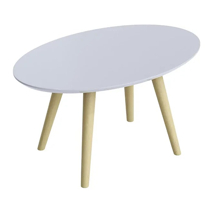 meet powered by PAPERFLOW SCANDI Beistelltisch oval MDF-Platte weiß 65,0 x 40,0 x 35,0 cm, 1 St.