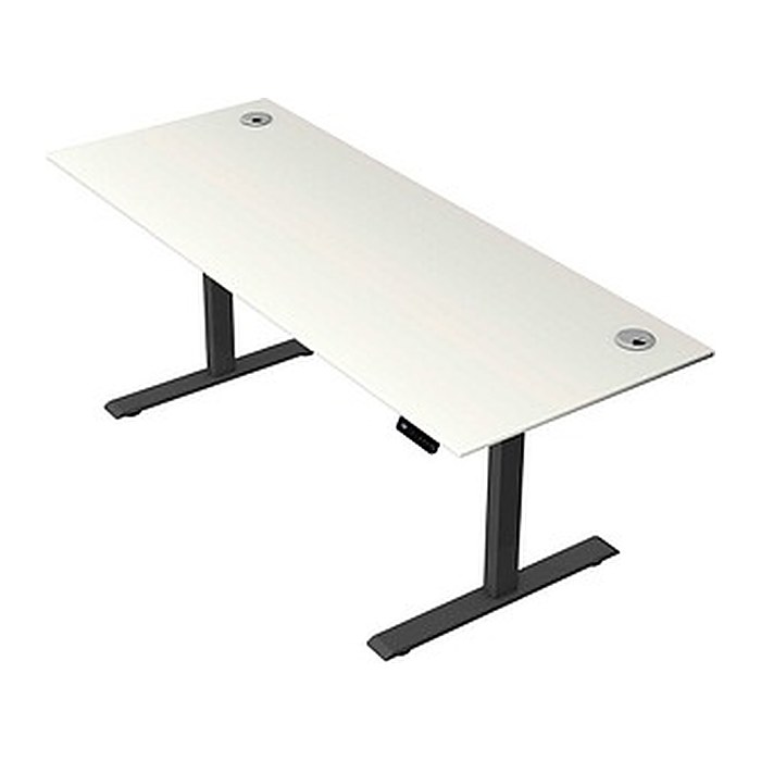 Kerkmann Move 2 Plus elektrisch höhenverstellbarer Schreibtisch weiß rechteckig, T-Fuß-Gestell anthrazit 200,0 x 80,0 cm