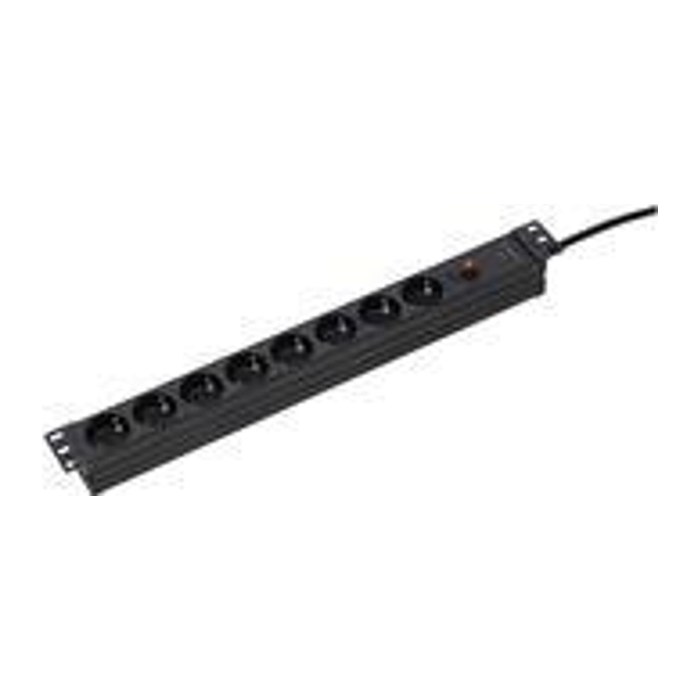 as-Schwabe 19 Zoll RACK 8-fach Steckdosenleiste für Serverschrank 3,0 m schwarz