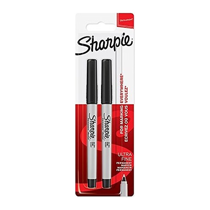 Sharpie Marker Ultra Fine Extra Fein schwarz, 2er Blister
