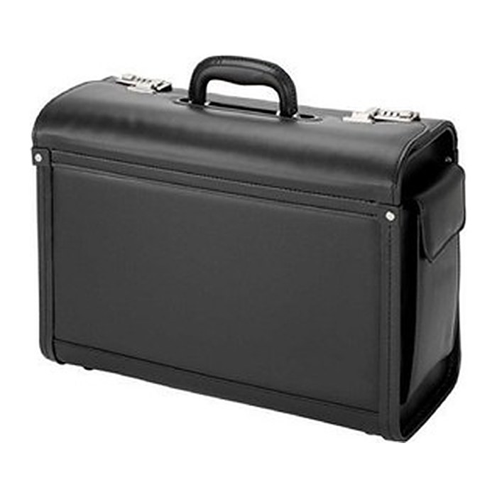 Alassio Pilotenkoffer GENOVA Lederimitat schwarz 46,0 x 20,5 x 35,0 cm