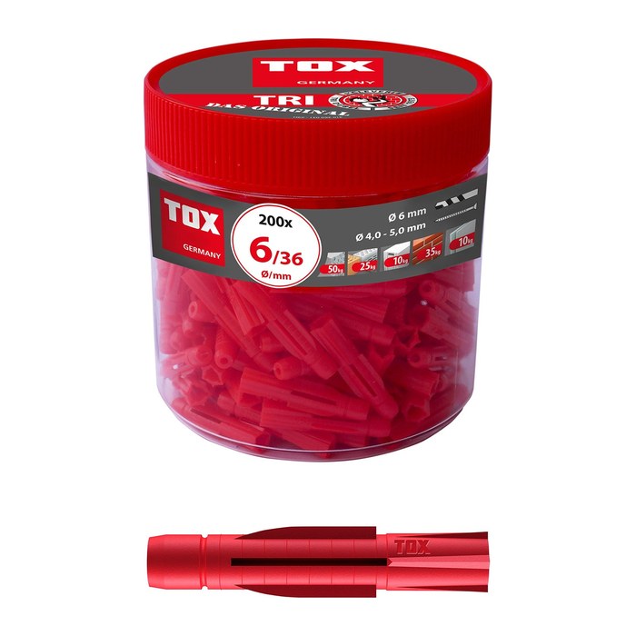 TOX TRI 6/36 010260031 Universaldübel Ø 6 mm x 36 mm, 200 St.