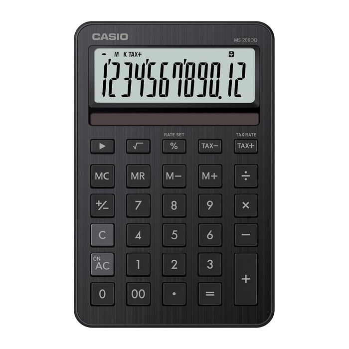 CASIO MS-200DQ-BK Taschenrechner eisenschwarz