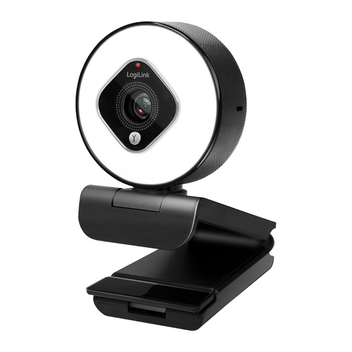 Logilink Webcam FHD 76° Dual-Mikro Autof. Ringlicht Stativ