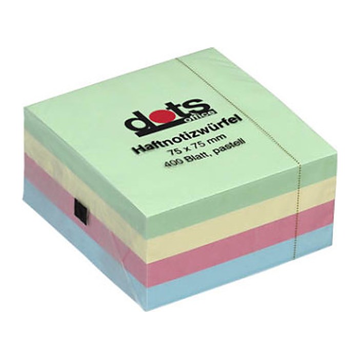 dots pastell Haftnotizen farbsortiert, 1 Würfel