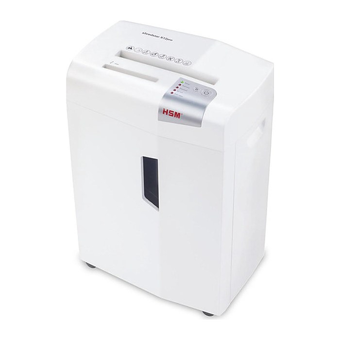 HSM shredstar X12pro Aktenvernichter mit Partikelschnitt P-5, 2 x 15 mm, bis 12 Blatt, weiß