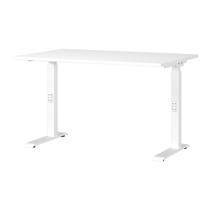 GERMANIA DOWNEY höhenverstellbarer Schreibtisch weiß rechteckig, C-Fuß-Gestell weiß 120,0 x 80,0 cm