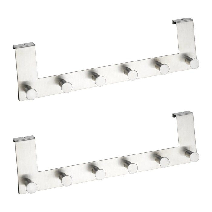 WENKO Türgarderoben Celano mit 2x 6 Haken silber, 2 St.
