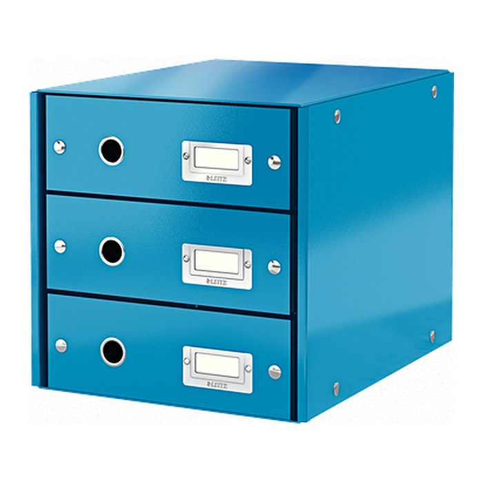LEITZ Schubladenbox Click & Store  blau 60480036, DIN A4 mit 3 Schubladen, 1 St.