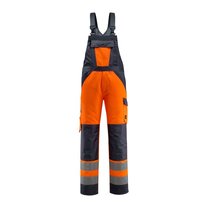 MASCOT® unisex Warnschutz-Latzhose Gosford orange, schwarzblau Größe 25