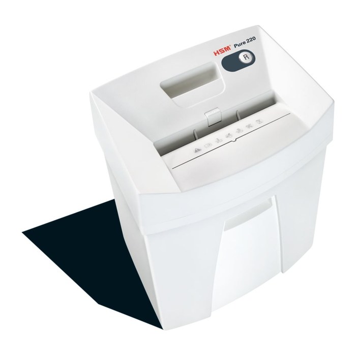 HSM Pure 220 Aktenvernichter mit Streifenschnitt P-2, 3,9 mm, bis 14 Blatt, weiß