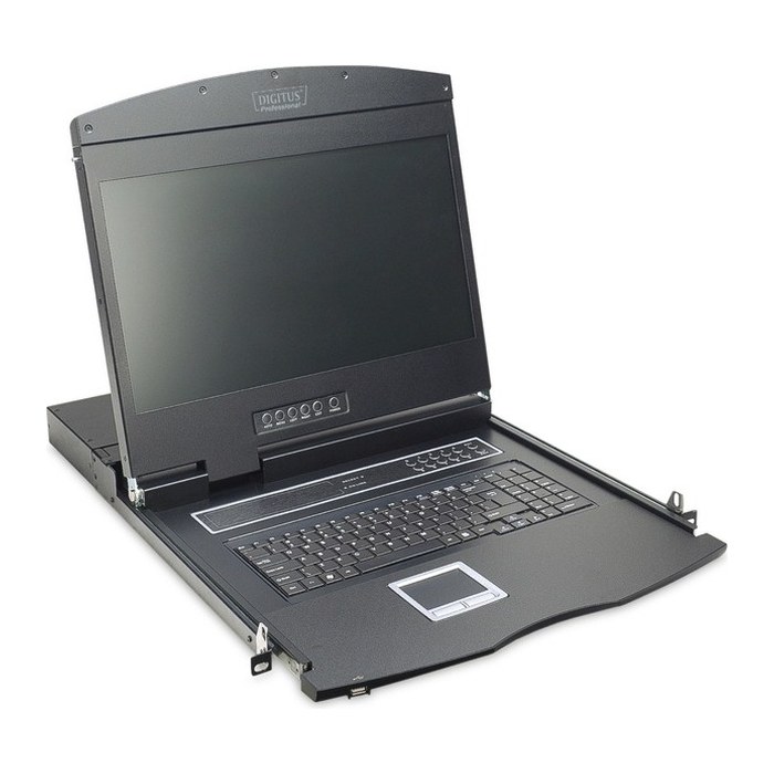 DIGITUS Konsole 19"TFT,8-Port CAT5 KVM&Touchpad, Deutsch