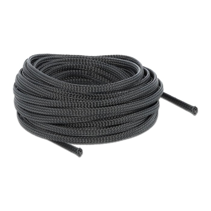 DELOCK Geflechtschlauch dehnbar 10m x 6mm schwarz