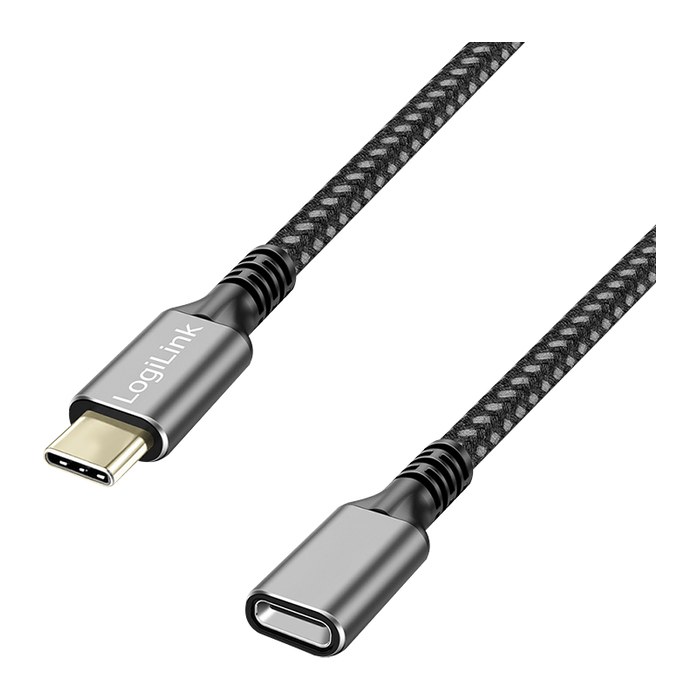 Logilink USB 3.2 Gen1 Typ-C-Kabel C/M > USB-C/F, PD, Alu, 2m