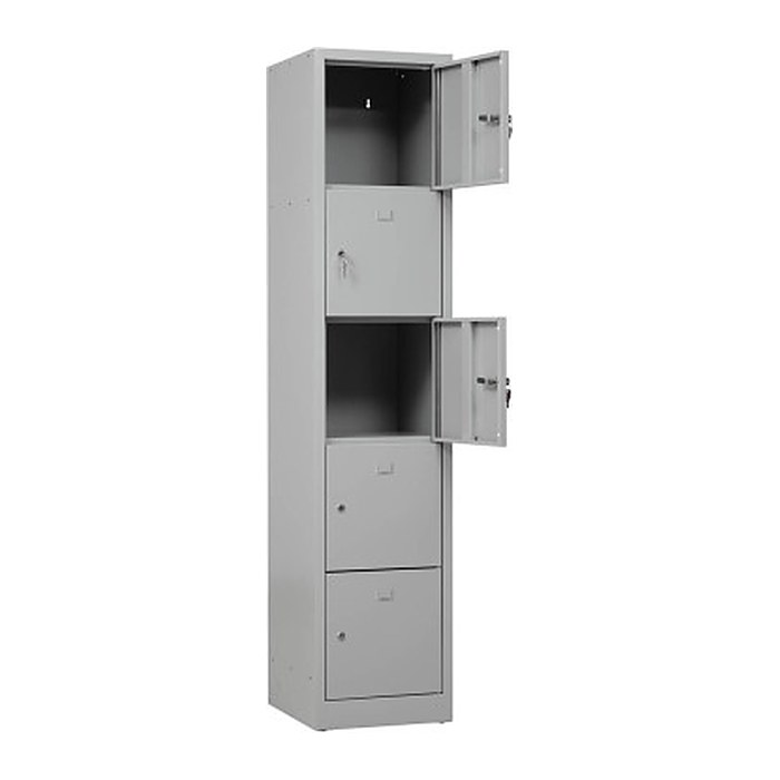 Gürkan Schließfachschrank lichtgrau 110009, 5 Schließfächer 41,0 x 45,0 x 190,0 cm