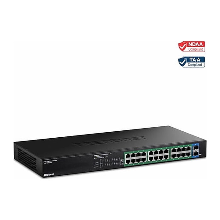 TRENDnet Switch 26-Port Gbit PoE+ EdgeSmart 2xSFP 19"