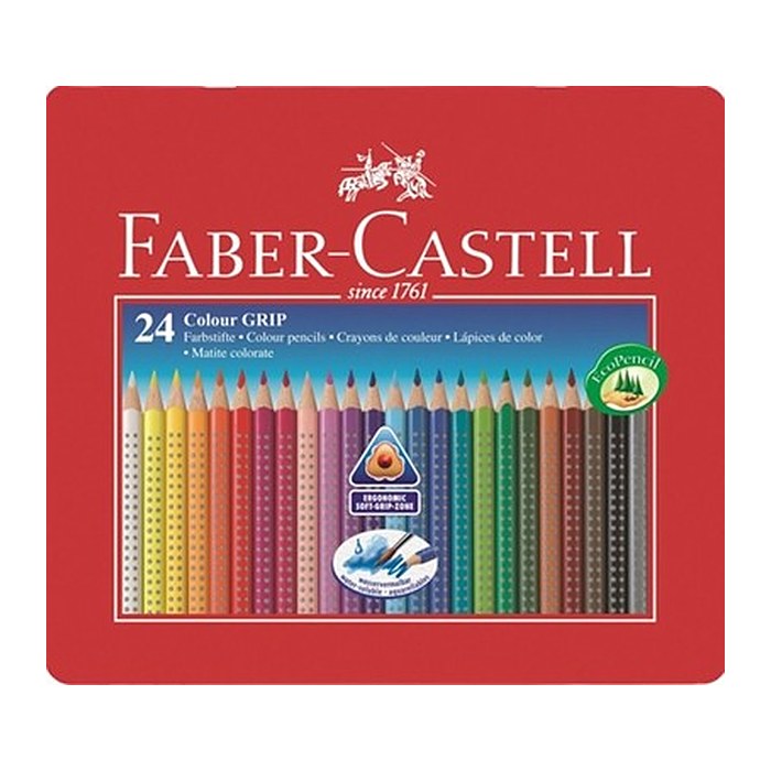 FABER-CASTELL Colour GRIP Buntstifte farbsortiert, 24 St.
