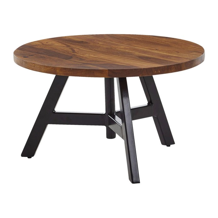 WOHNLING Couchtisch rund Massivholz sheesham 60,0 x 60,0 x 35,0 cm, 1 St.