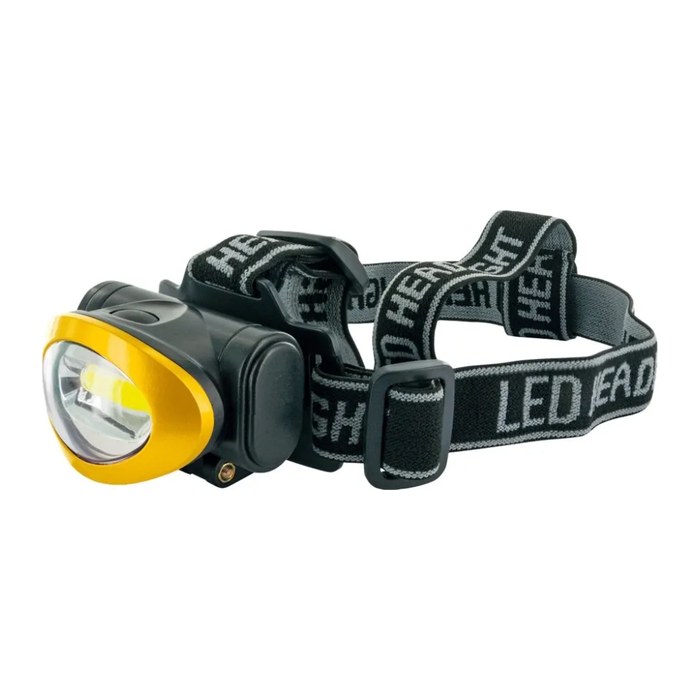 Schwaiger LED Stirnlampe 120 Lumen 90° neigbar Schwarz/Gelb
