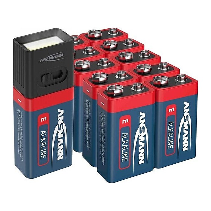 ANSMANN Batterien-Set Alkali-Mangan E-Block 9,0 V, 11 St.
