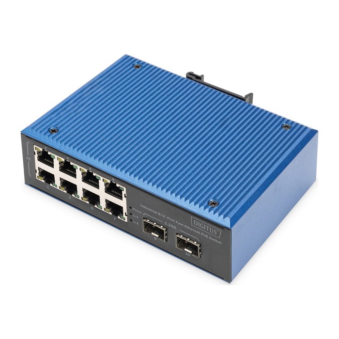 DIGITUS Switch 8+2 -Port Fast Ethernet PoE C/APC Stecker 5
