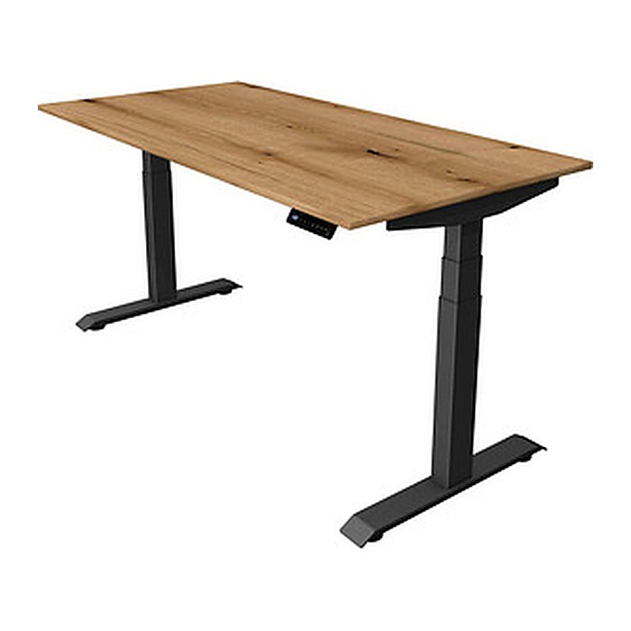 Kerkmann Move 4 elektrisch höhenverstellbarer Schreibtisch eiche rechteckig, T-Fuß-Gestell grau 160,0 x 80,0 cm