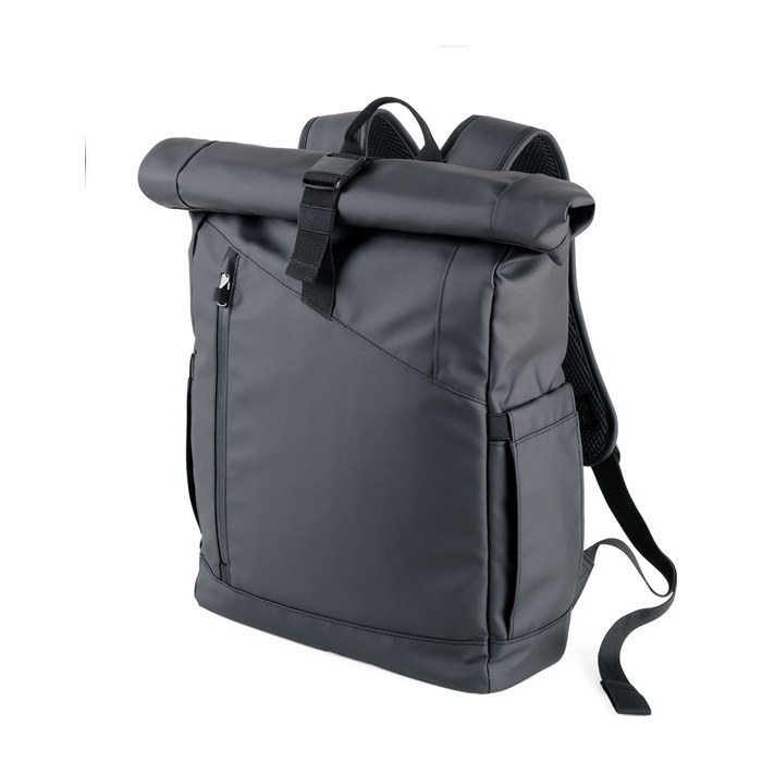 TROIKA Roll Top Rucksack TROIKA BLACK ROLL TOP