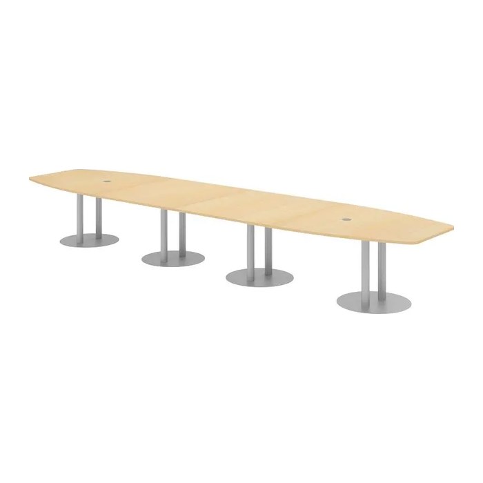 HAMMERBACHER Konferenztisch KT52S ahorn Tonnenform, Rundrohr silber, 520,0 x 85,0 - 130,0 x 74,0 cm