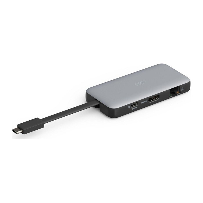 DIGITUS Docking USB-C->HDMI,USB3.2,RJ45,SD,MicroSD,PD silber