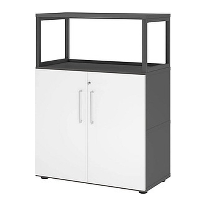 HAMMERBACHER Regalschrank FlexWall, VFW38T2RG/G/W/BS grafit, weiß 80,0 x 40,0 x 109,8 cm, 1 St.