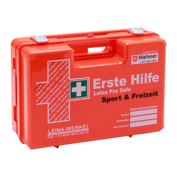 LEINA-WERKE Erste-Hilfe-Koffer Pro Safe Sport & Freizeit DIN 13157 + Erweiterung orange