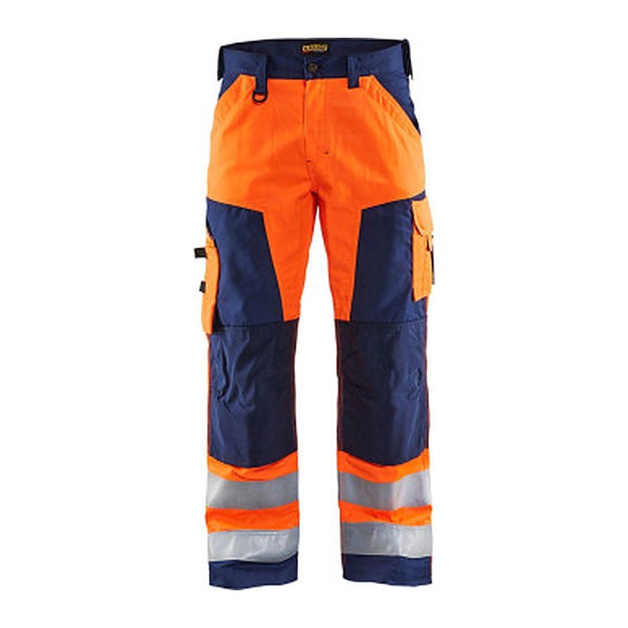 BLAKLÄDER® Herren Warnschutzhose 1566 orange, marine Größe 54