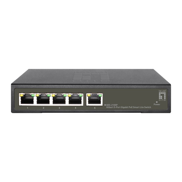 LevelOne PoE+Switch 4xGE PoE/1xGE 65W Hilbert SL managed