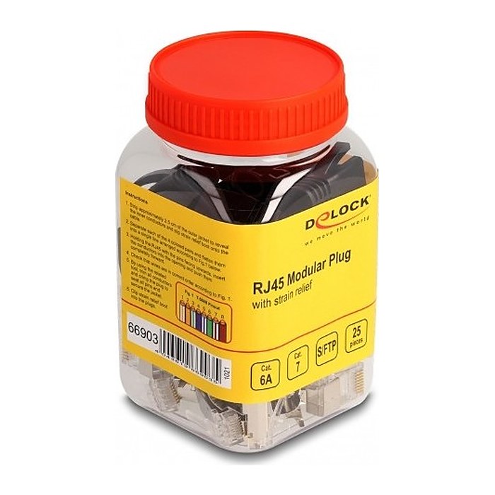 DELOCK RJ45 Modularer Stecker Cat.6A, Cat.7 25er Set