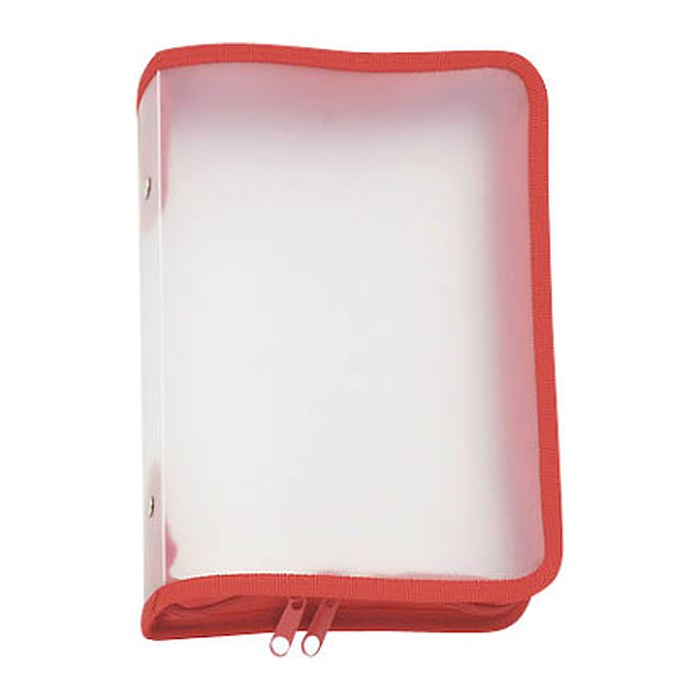 FolderSys Reißverschlussbeutel DIN A5 transparent/rot 0,5 mm, 1 St.