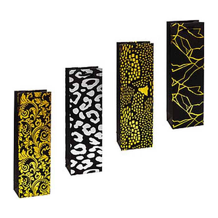 TSI Geschenktüten für Flaschen PREMIUM DESIGN Motiv sortiert 12,0 x 38,0 cm, 12 St.