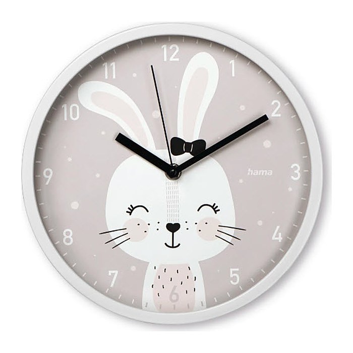 hama Wanduhr Maui grau weiß Kunststoff, Ø 25,0 cm