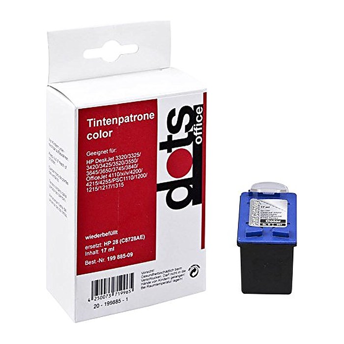 dots color Druckerpatrone kompatibel zu HP 28 (C8728AE)