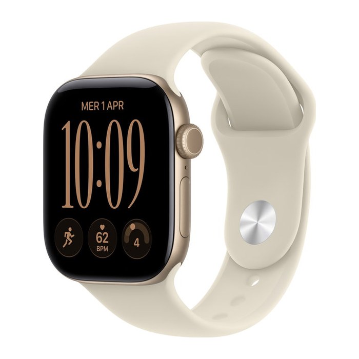 Apple Watch 12 42 mm Aluminium gold (GPS + Cellular) Sportarmband S/M beige