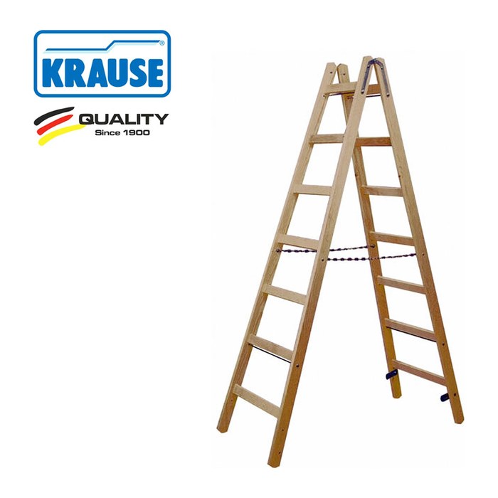 KRAUSE Stehleiter beidseitig STABILO natur 2x 7 Sprossen, H: 212,0 cm