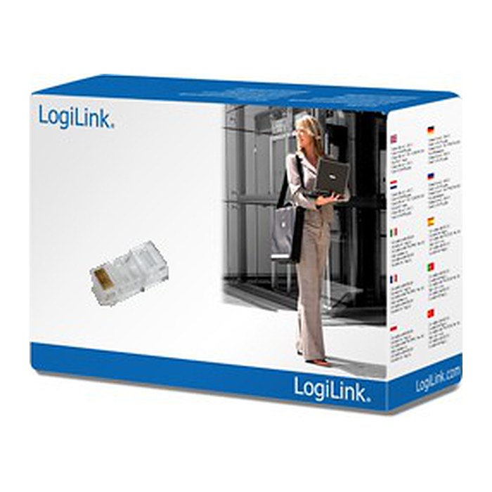 Logilink Modular Plug for flat cables 100pcs, RJ45 8P8C