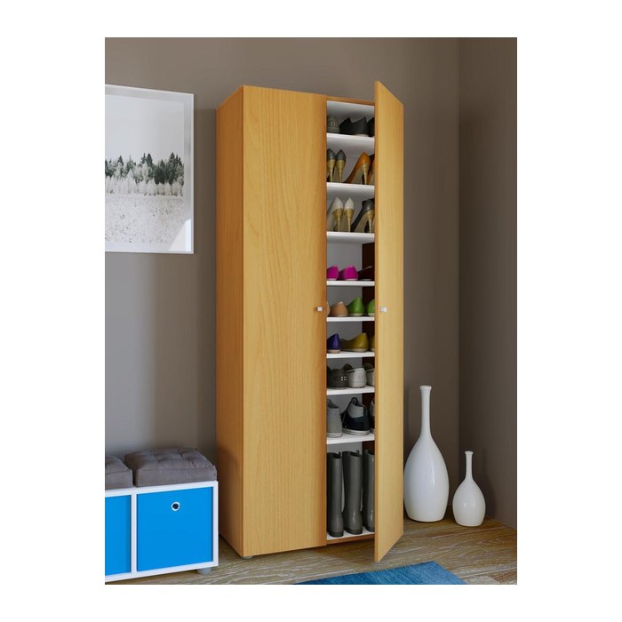 VCM my home Schuhschrank Vandol I, 913072 buche 8 Fachböden 71,0 x 37,0 x 180,0 cm