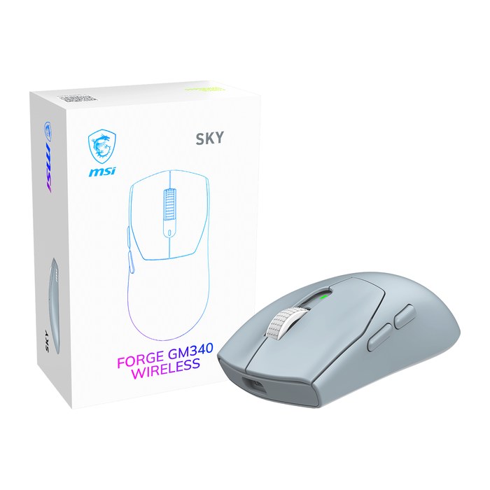 MSI Forge GM340 W Sky WIRELESS Gaming Maus